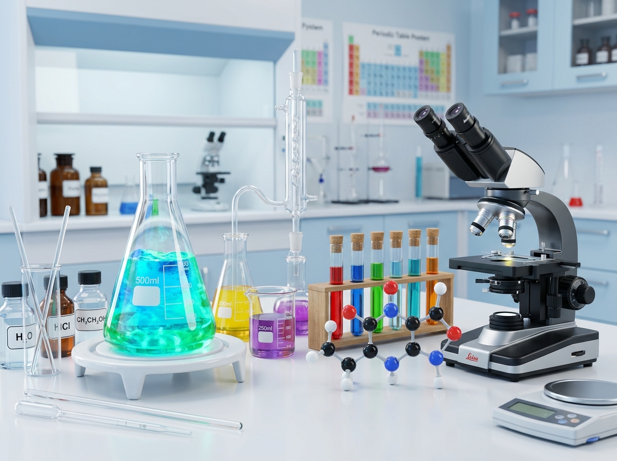 Modern Science Chemistry Laboratory Equipment and Research